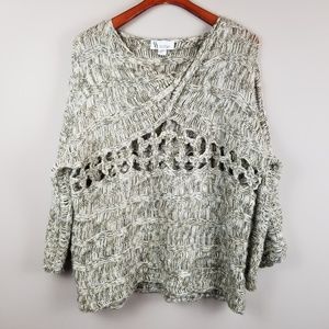 Sisters Open Knit Bell Sleeve Sweater Size S/M
